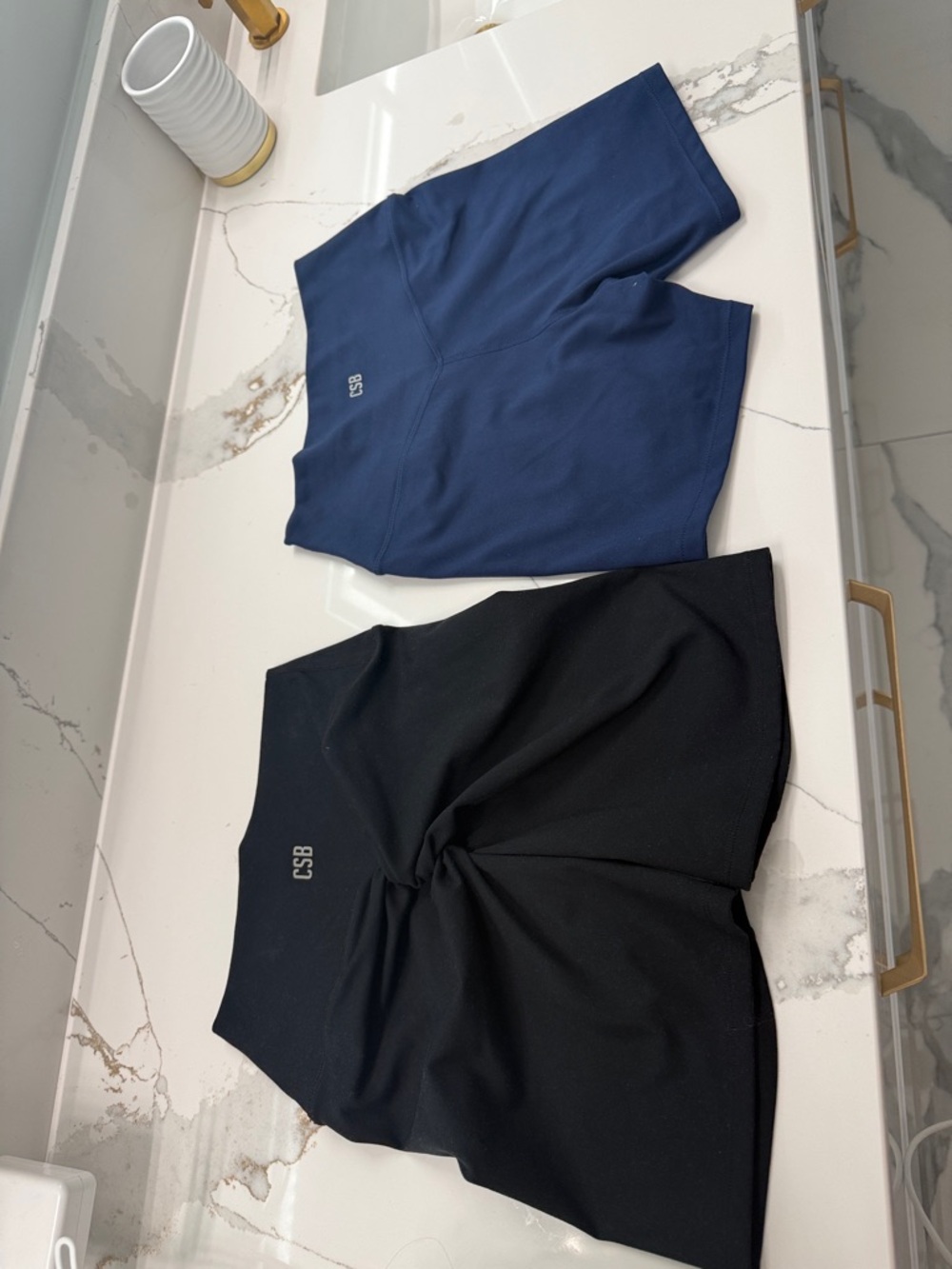 CSB High-Waist Biker Shorts Duo - Navy & Black